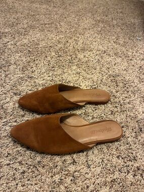 Madewell Women’s Brown Suede Slip-On Mules Pointed Toe Size 7